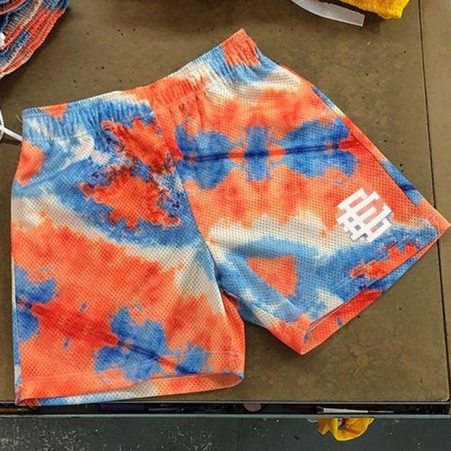 Eric Emanuel Basic Men's Shorts, 90 variations, streetwear, graphic print, athletic, embroidered team Logo, signature style,