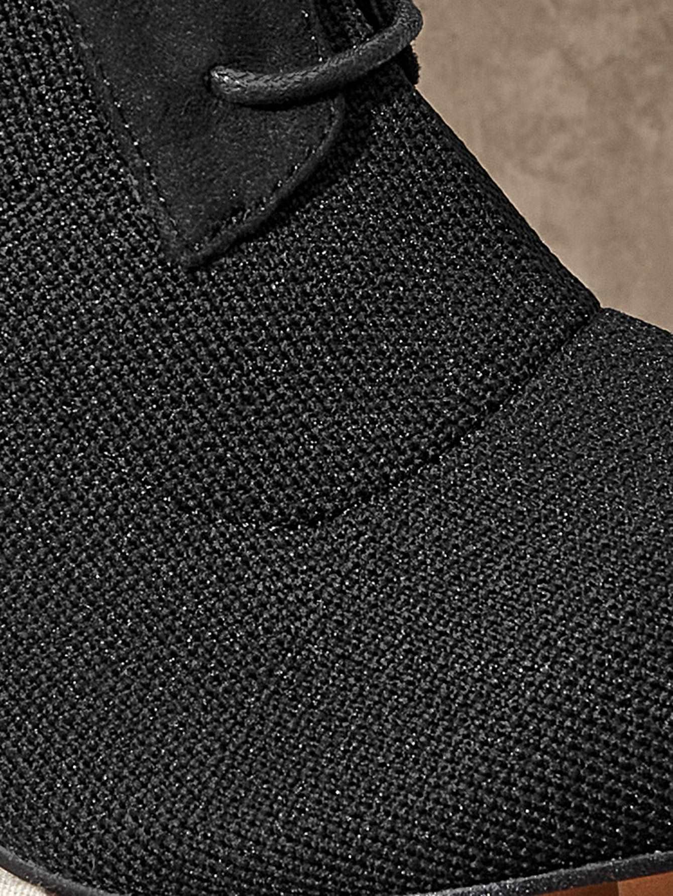 Chunky Sock Boots, Rachy Sparkle, Basic Knit Detail Point Toe Lace up Front