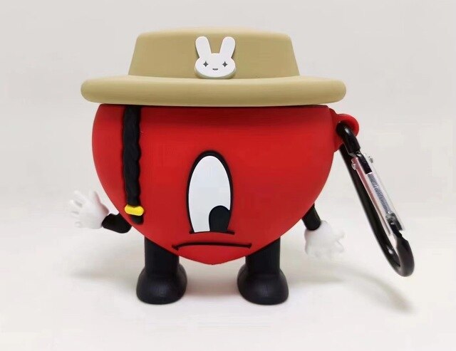 3D Red heart, white Bad Bunny or black bunny Earphone Case