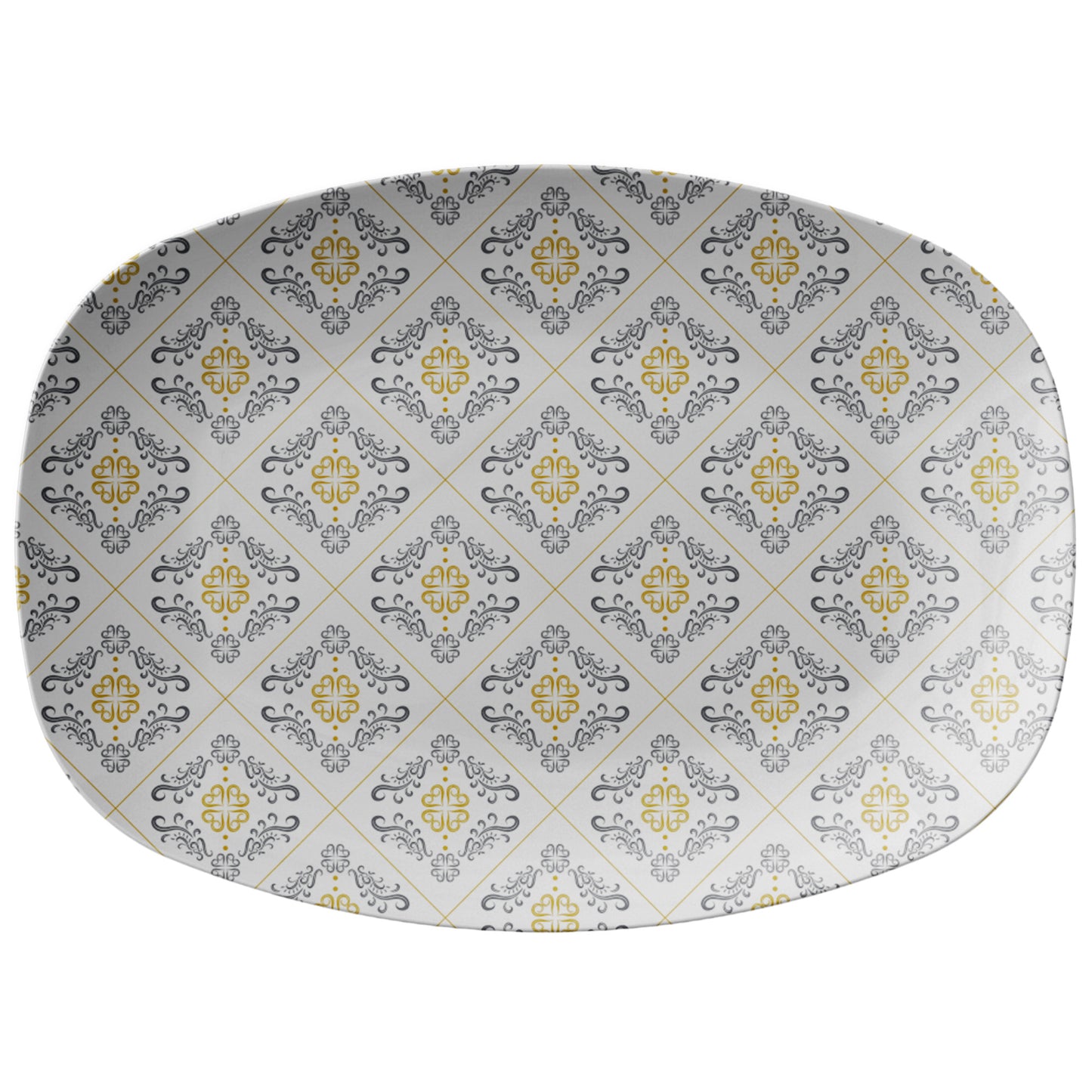 Blue & Gold Elegant serving Platter by Rachy Sparkle