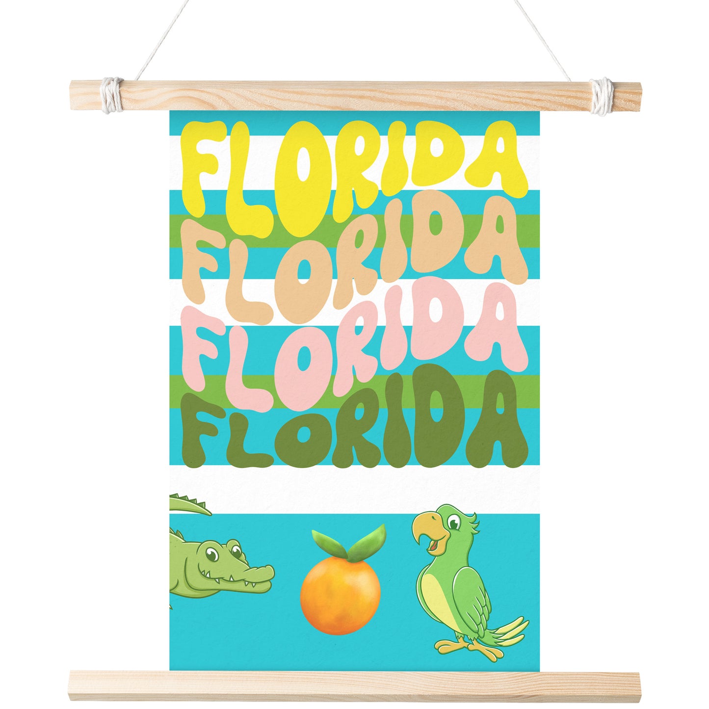 Florida With a Parrot & an Alligator. Poster by Rachy Sparkle