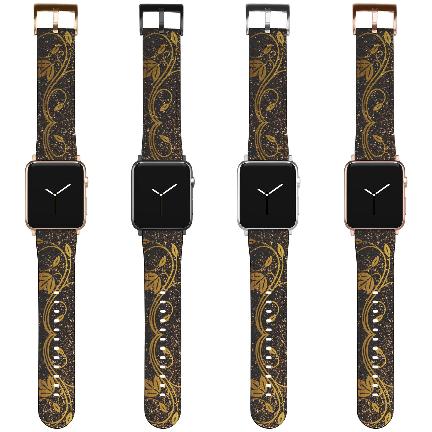 Gold Floral Swirl Apple Watch Band
