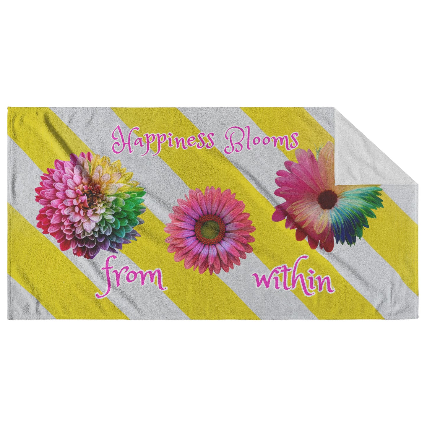 Happiness Blooms From Within Beach Towel By Rachy Sparkle, 2nd design