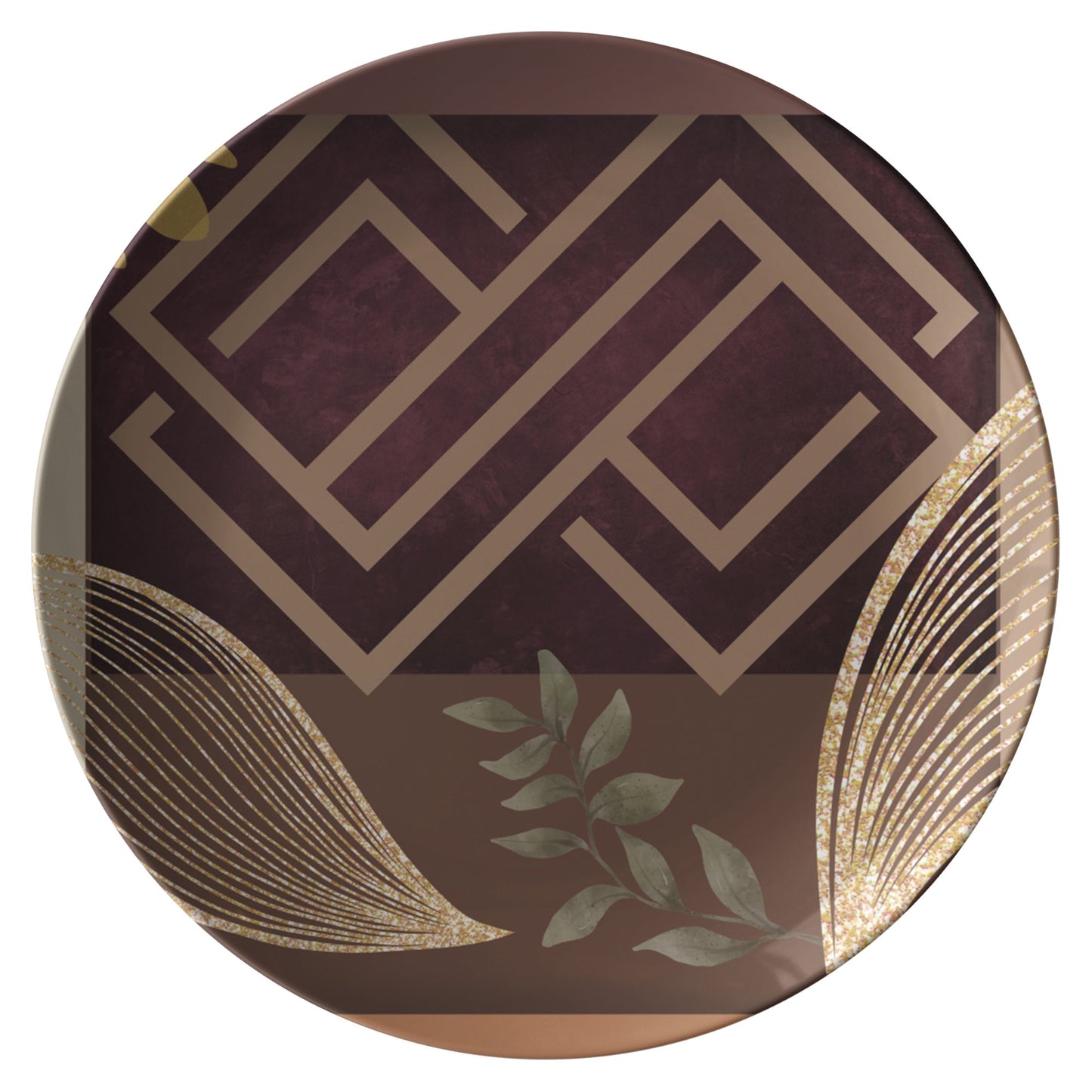 Luxury, Leaf Abstract art Plate