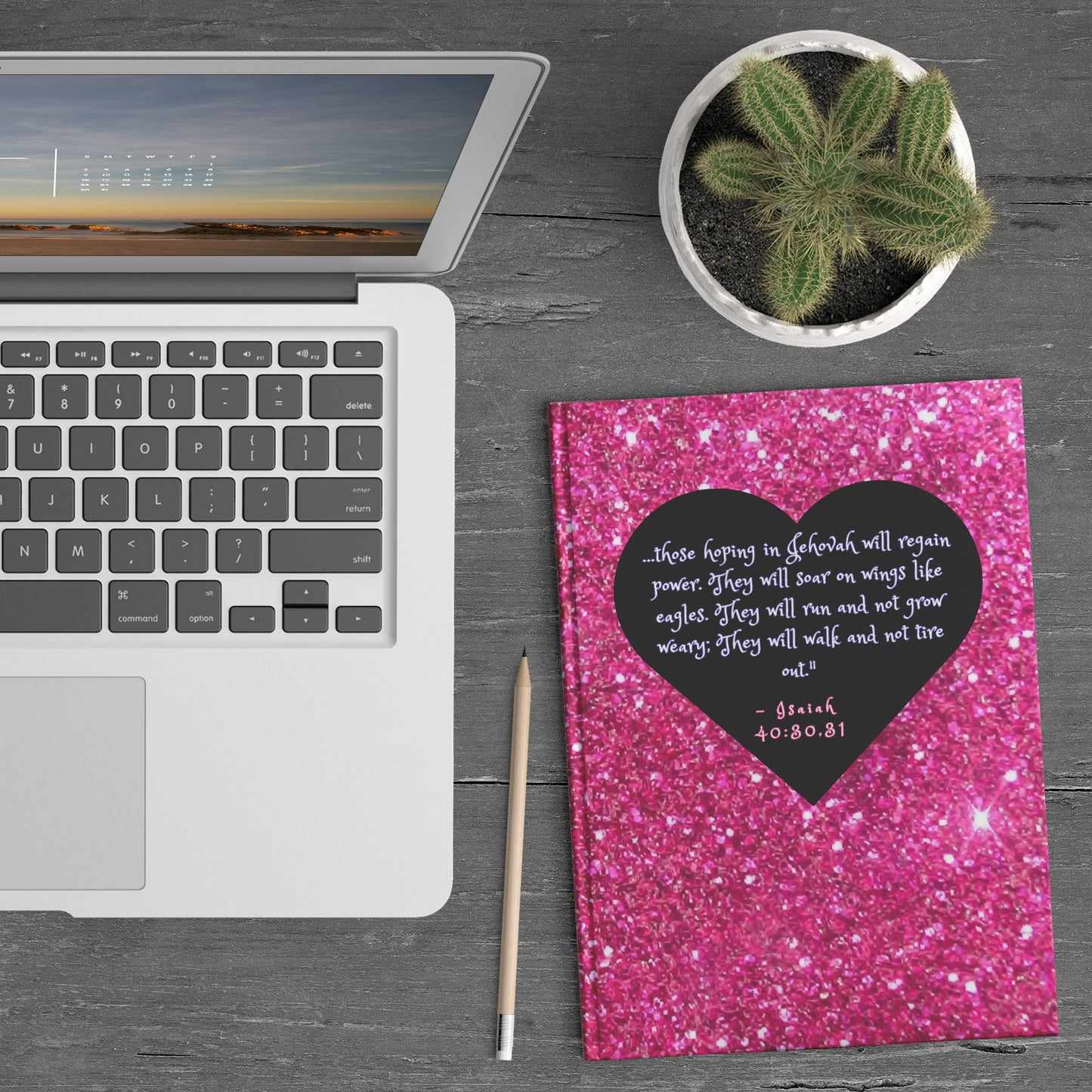 Pink Glitter Christian Hardcover Journal