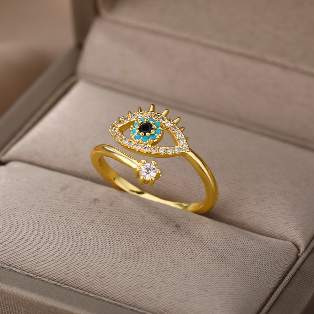 Turkish Blue Alluring Eye Rings