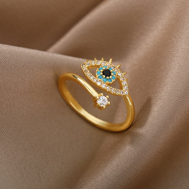 Turkish Blue Alluring Eye Rings