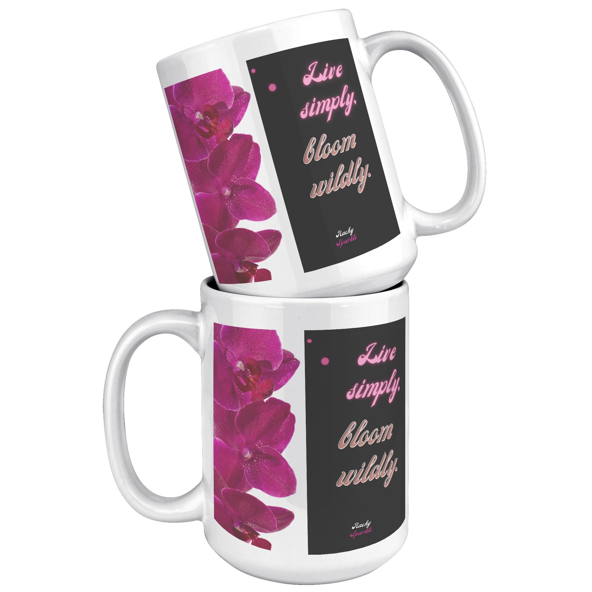 15 oz mug, Live Simply, Bloom Wildly