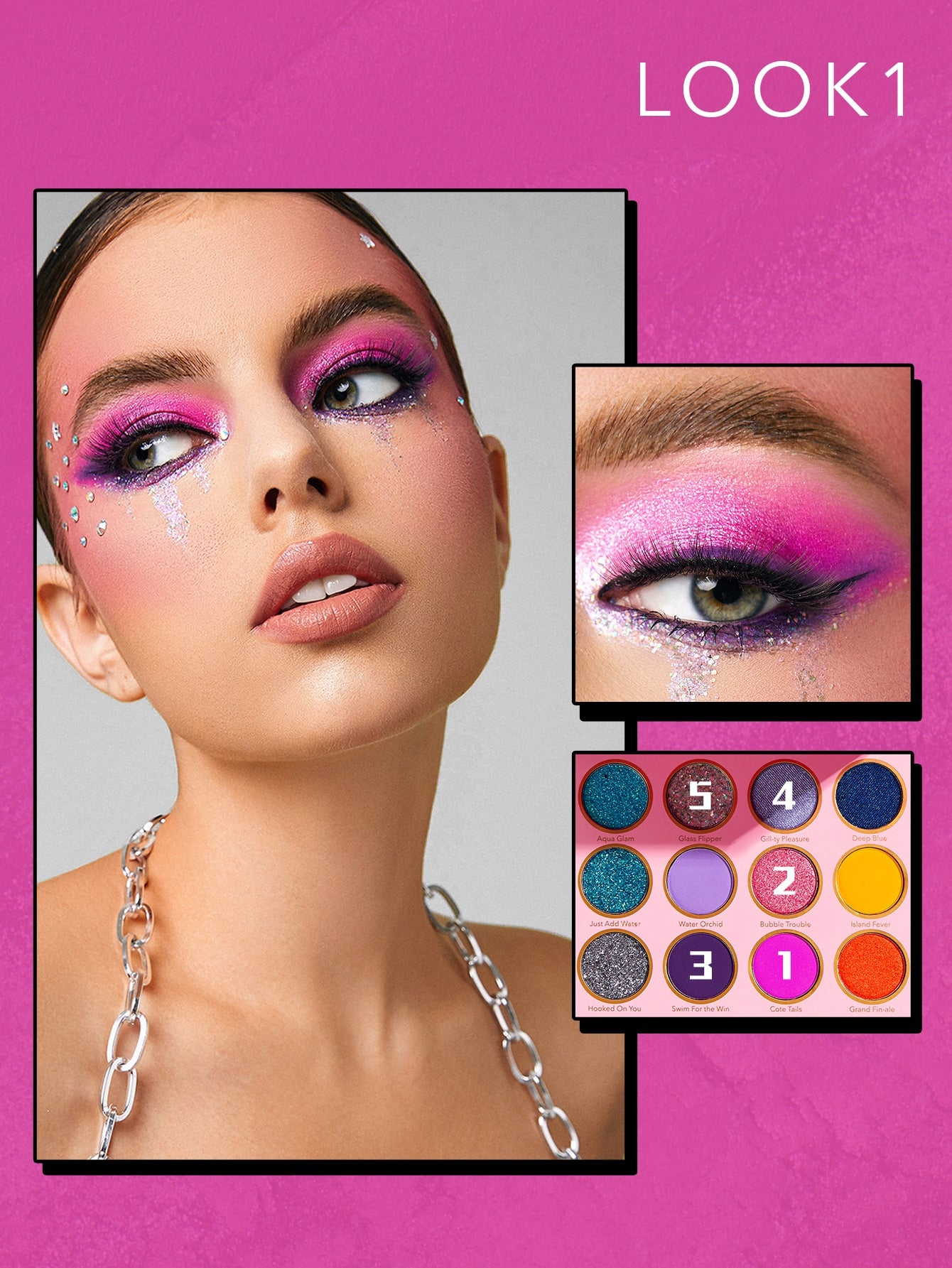 Rachy Sparkle and Shine: GLAM Fin Within Palette, A Collection of Dazzling Eyeshadows, Glitter Galore,