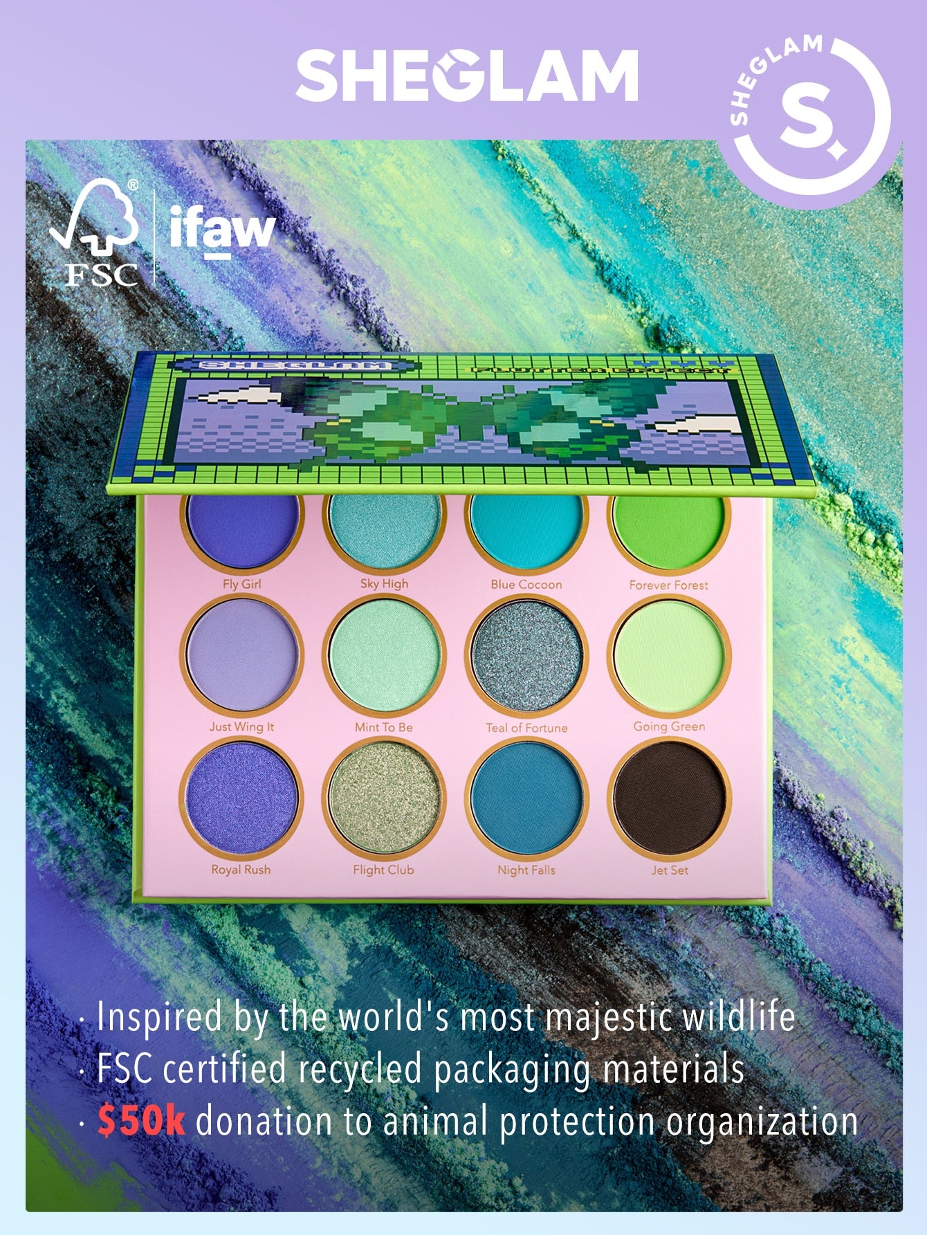 Rachy Sparkle and Shine: GLAM Fin Within Palette, A Collection of Dazzling Eyeshadows, Glitter Galore,