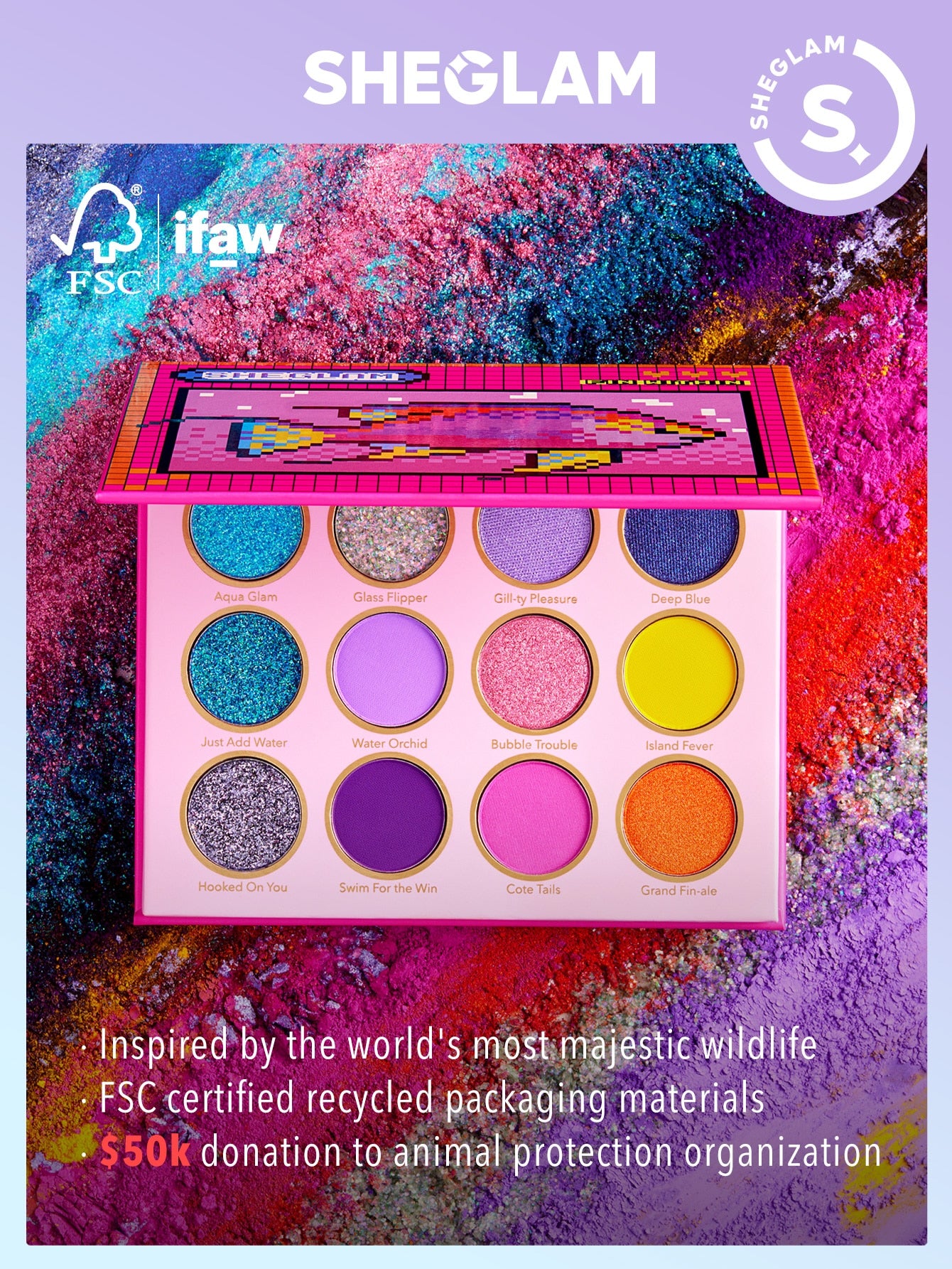 Rachy Sparkle and Shine: GLAM Fin Within Palette, A Collection of Dazzling Eyeshadows, Glitter Galore,