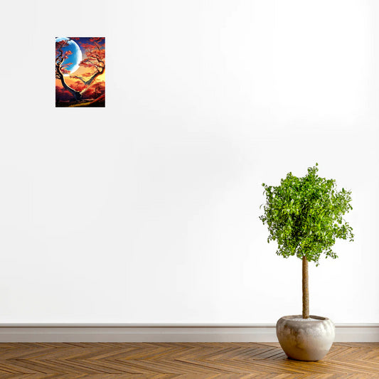 Paper Poster-Premium Moon & Tree Design