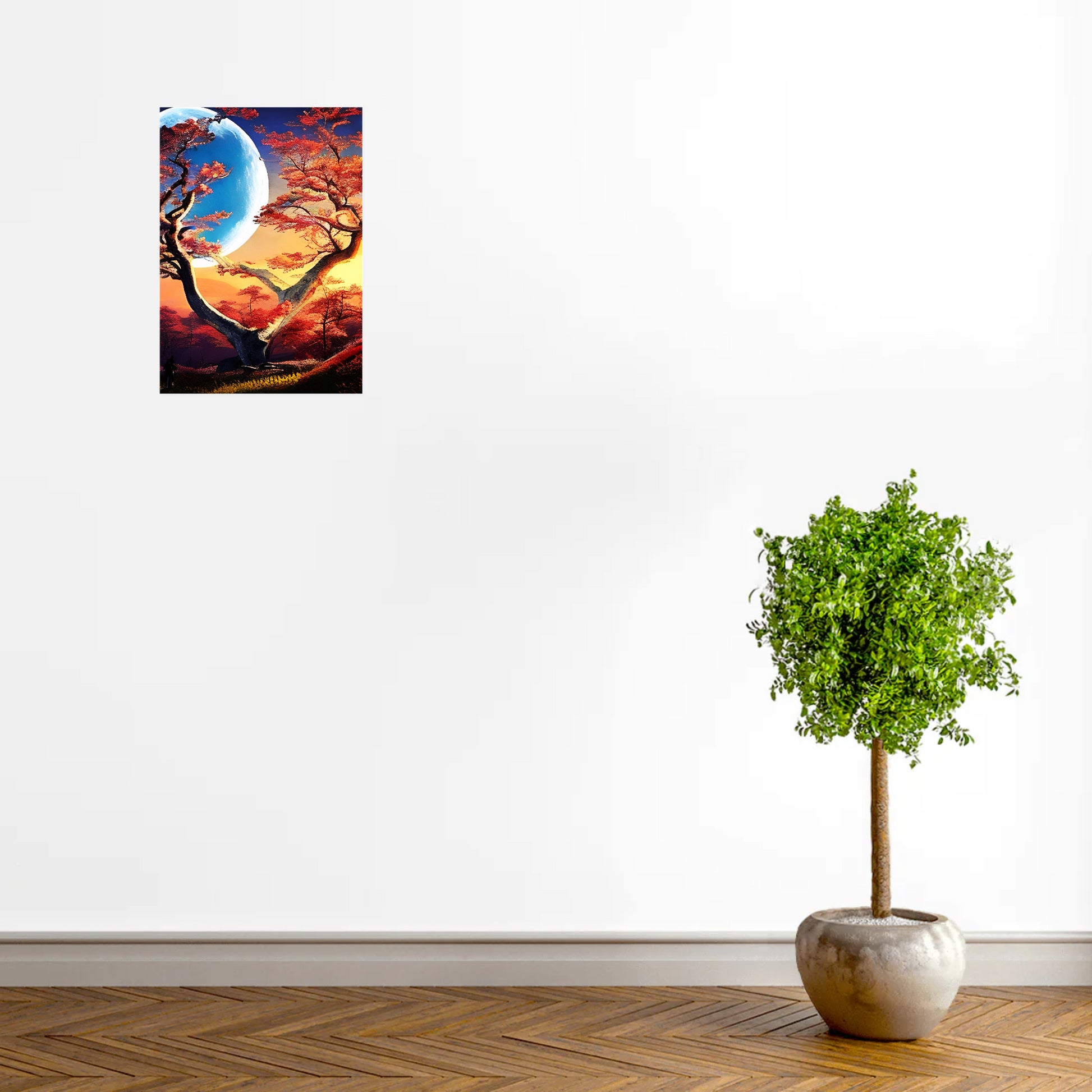 Paper Poster-Premium Moon & Tree Design