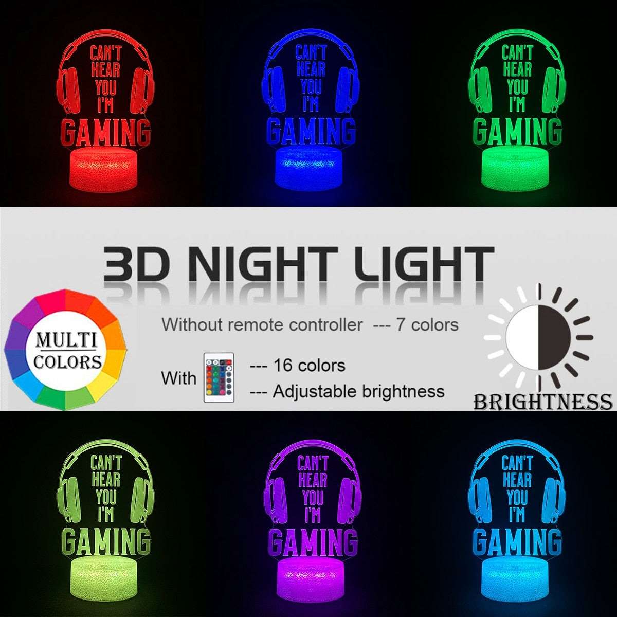 3D LED Gaming RGB Lamp