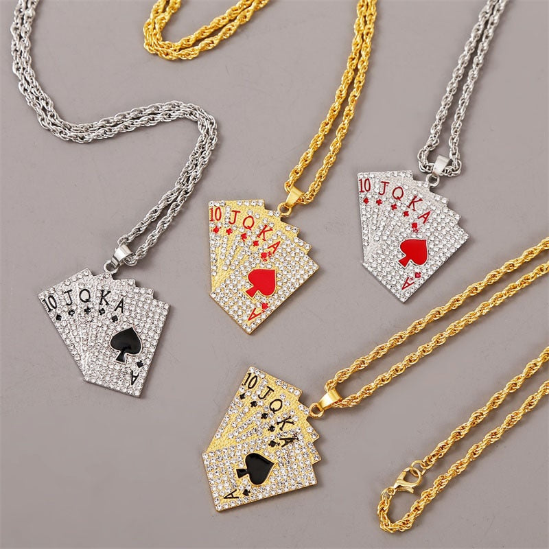 Playing Cards Pendants Necklaces