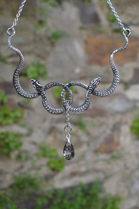 Snake Entanglement Necklace with Crystal