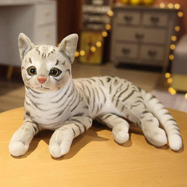 Realistic Cat Plush Toys Children Home Decoration