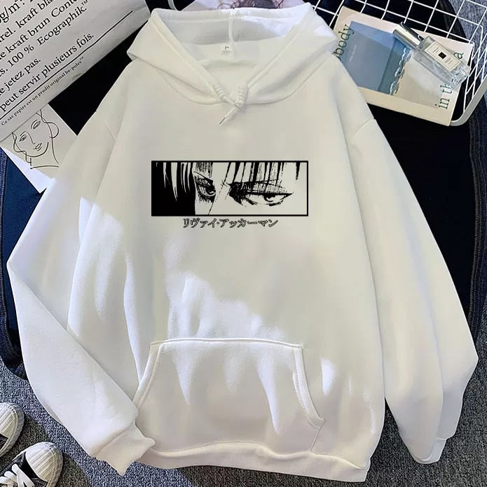 Japanese Anime Eye Print Hoodie