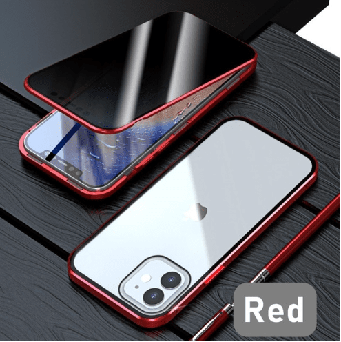 Glass Privacy Metal Phone Case For iPhone 14