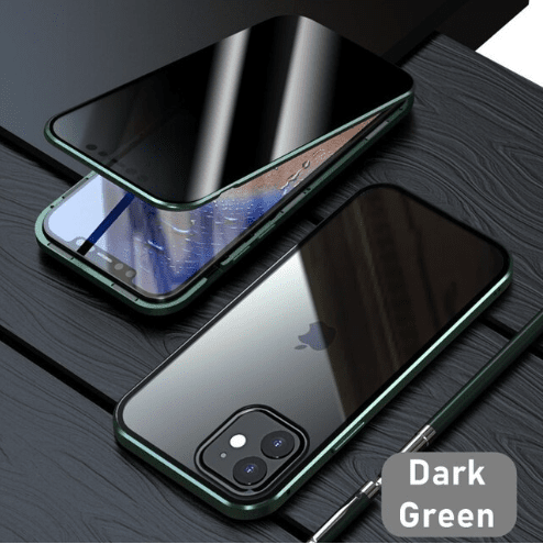 Glass Privacy Metal Phone Case For iPhone 14