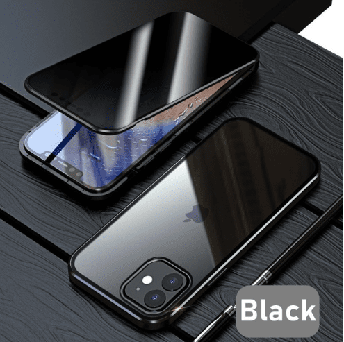 Glass Privacy Metal Phone Case For iPhone 14