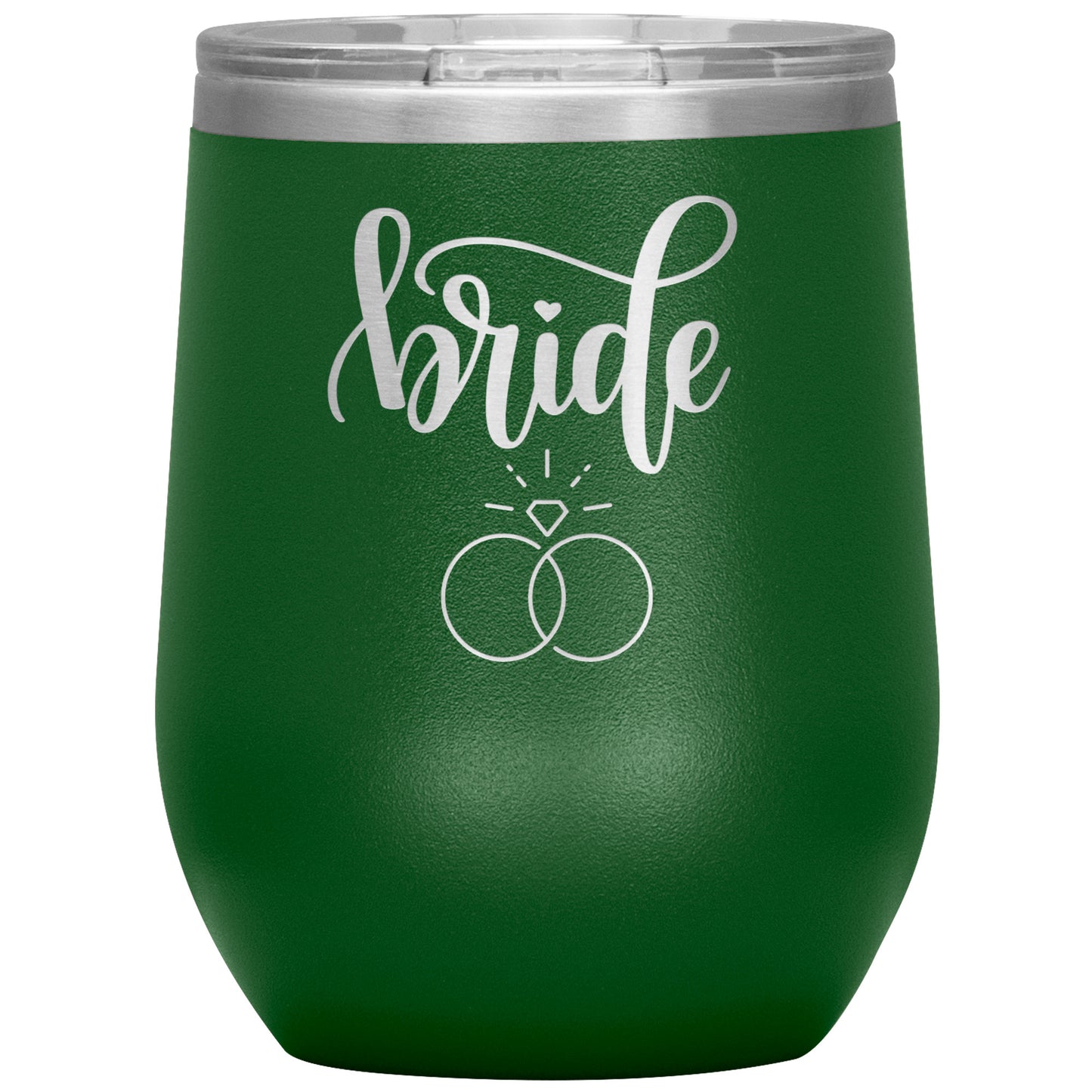 BRIDE WINE TUMBLER WITH A RING, RACHY SPARKLE