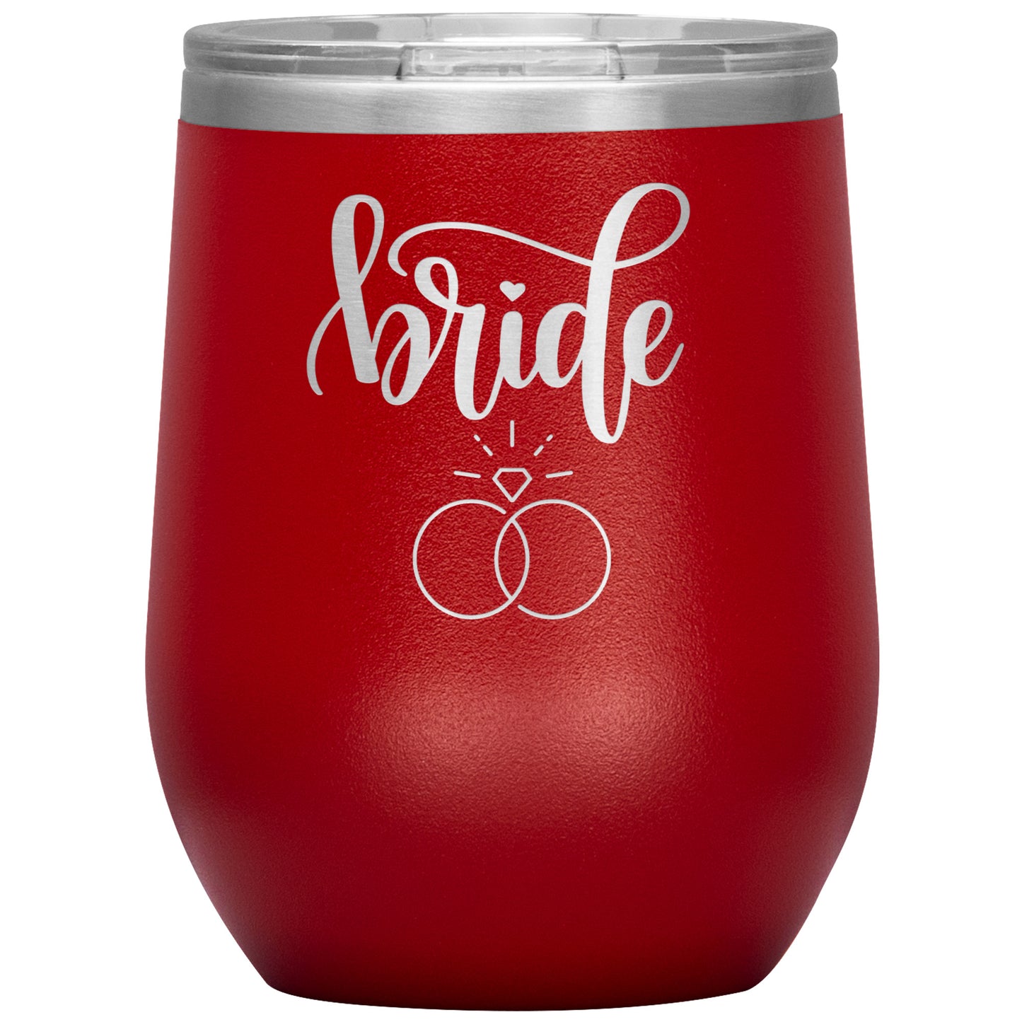 BRIDE WINE TUMBLER WITH A RING, RACHY SPARKLE