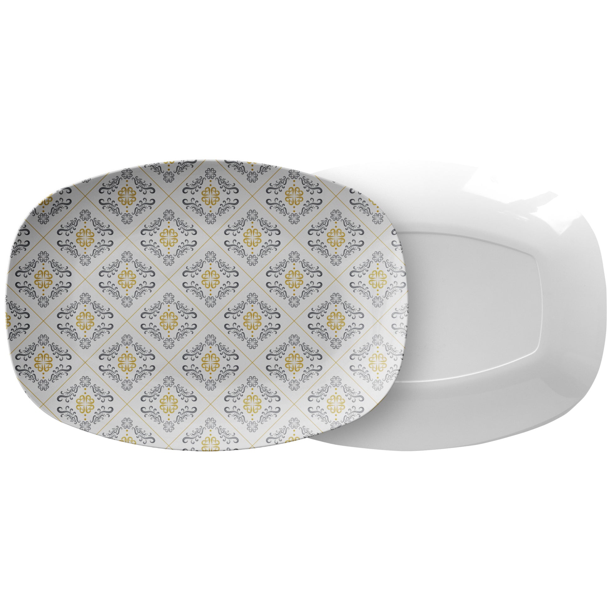 Blue & Gold Elegant serving Platter by Rachy Sparkle