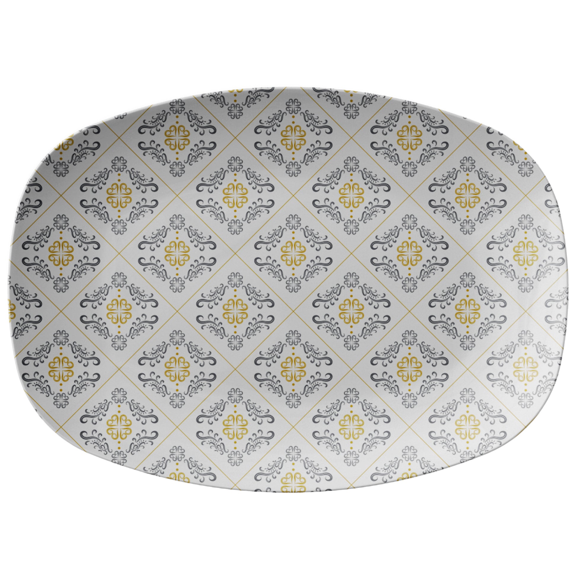 Blue & Gold Elegant serving Platter by Rachy Sparkle