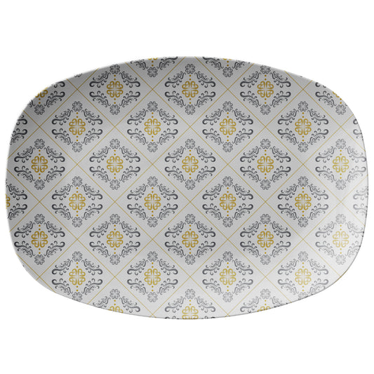 Blue & Gold Elegant serving Platter by Rachy Sparkle