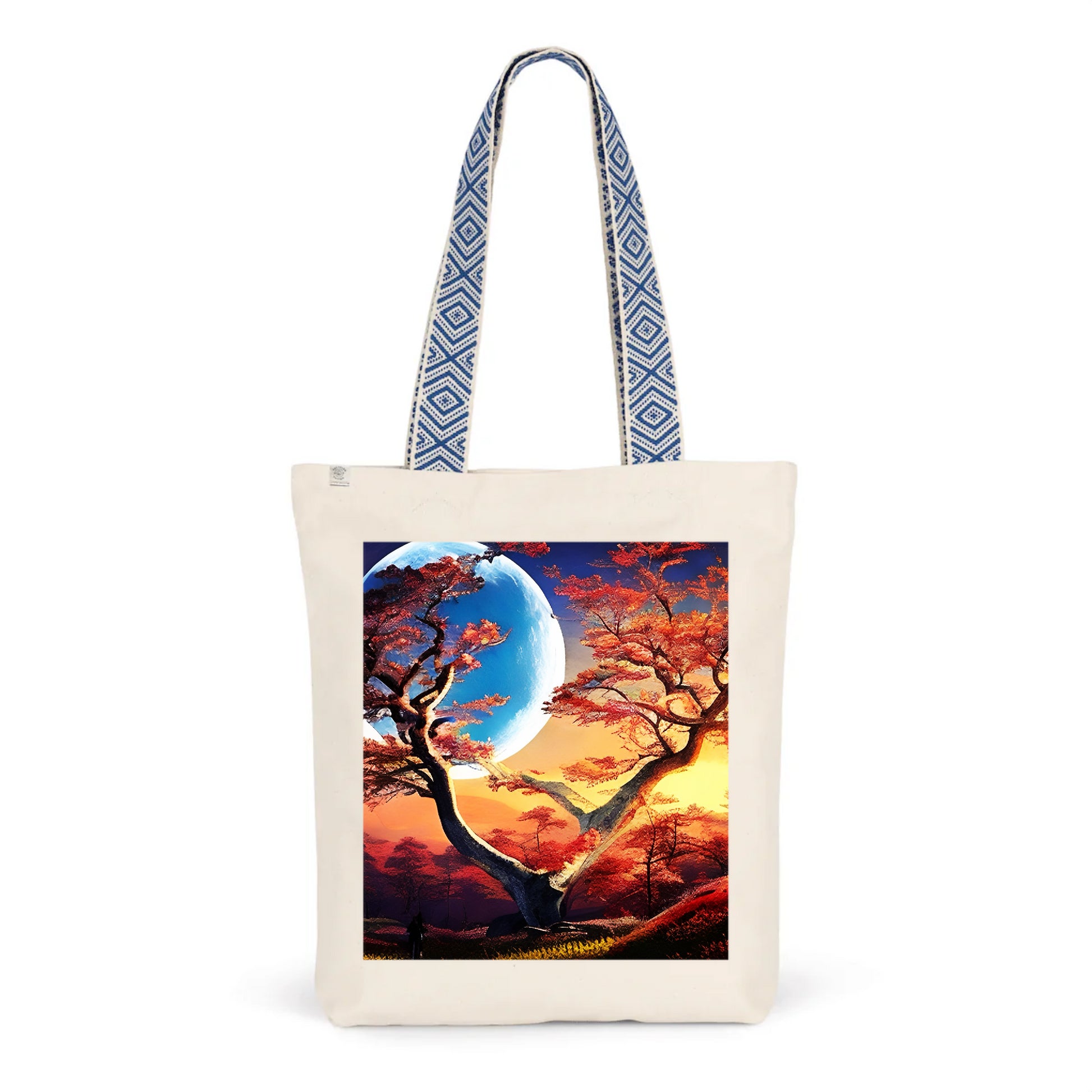 Organic Cotton Totebag-Moon & Tree Design