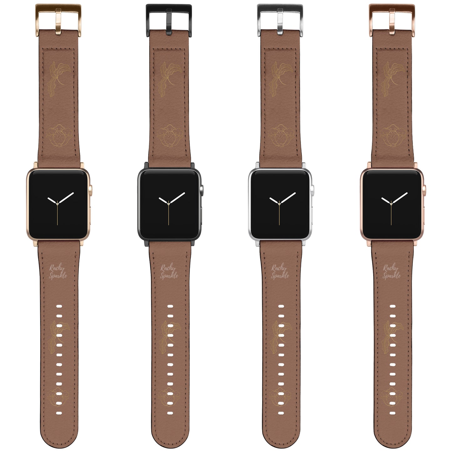 Brown & Gold Luxury Apple Watch Band By Rachy Sparkle