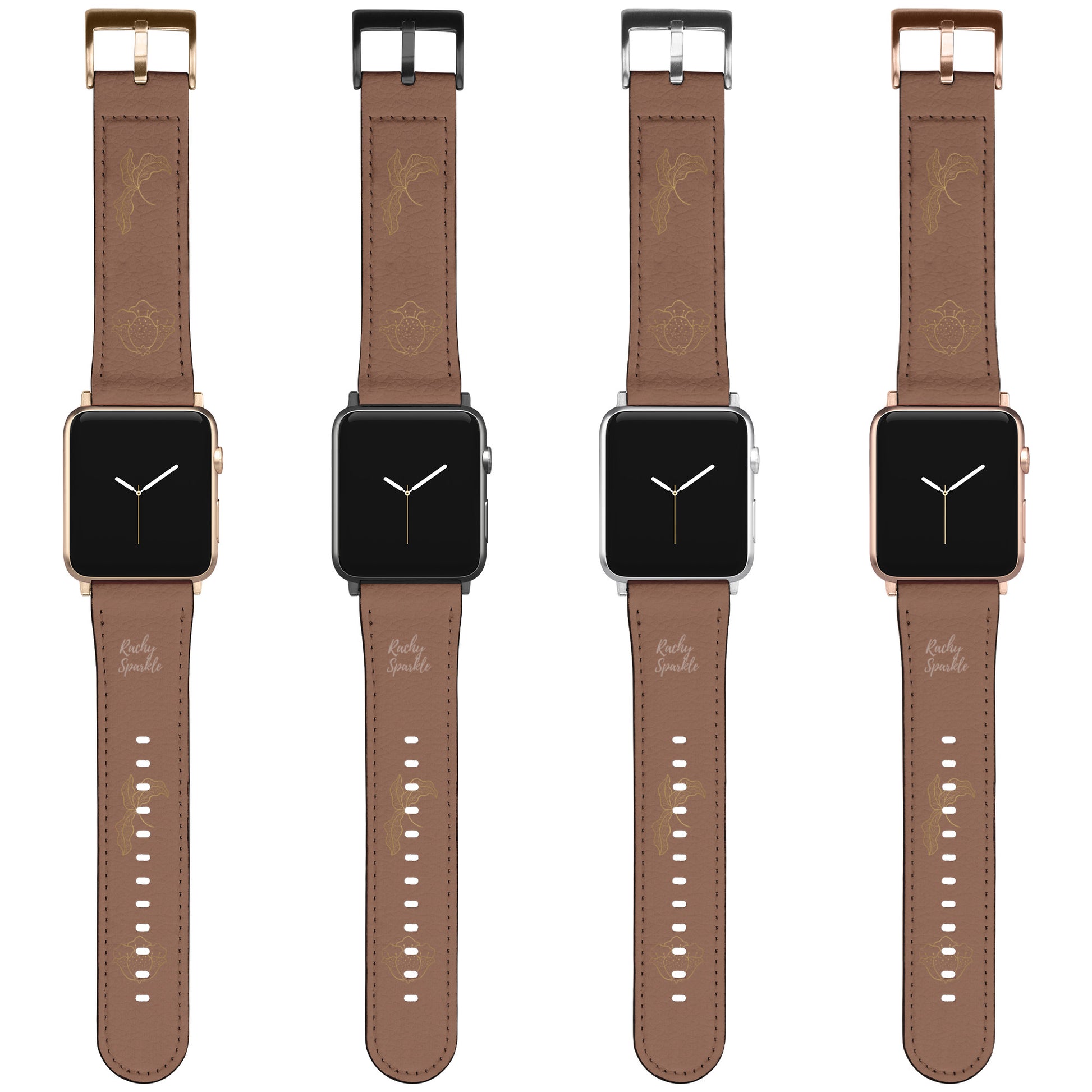Brown & Gold Luxury Apple Watch Band By Rachy Sparkle