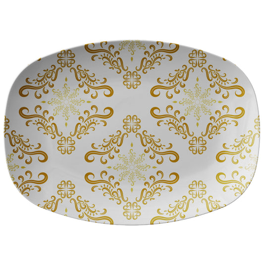Brown & Gold Pattern Platter, Design By Rachy Sparkle