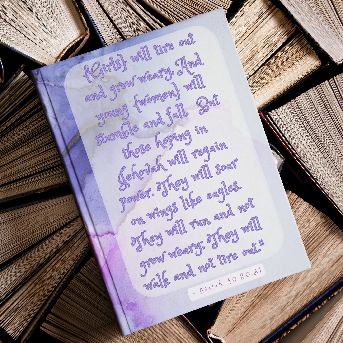 Christian Journal, Bible Quotes, Scriptures, Biblical Text from Isaiah, hardcover Journal,