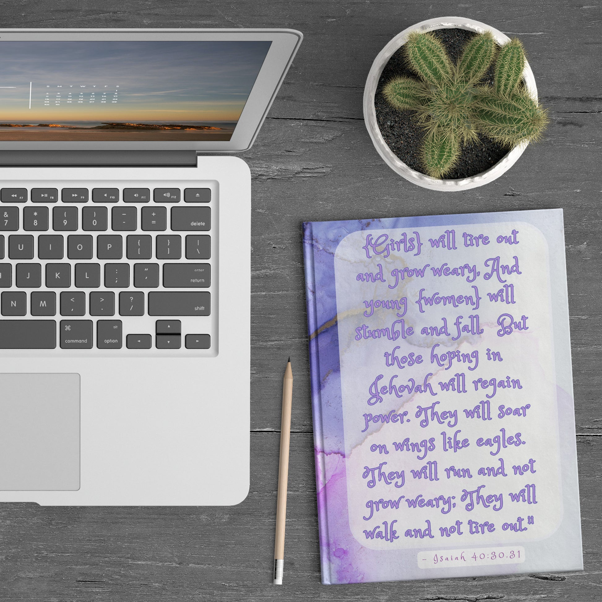 Christian Journal, Bible Quotes, Scriptures, Biblical Text from Isaiah, hardcover Journal,