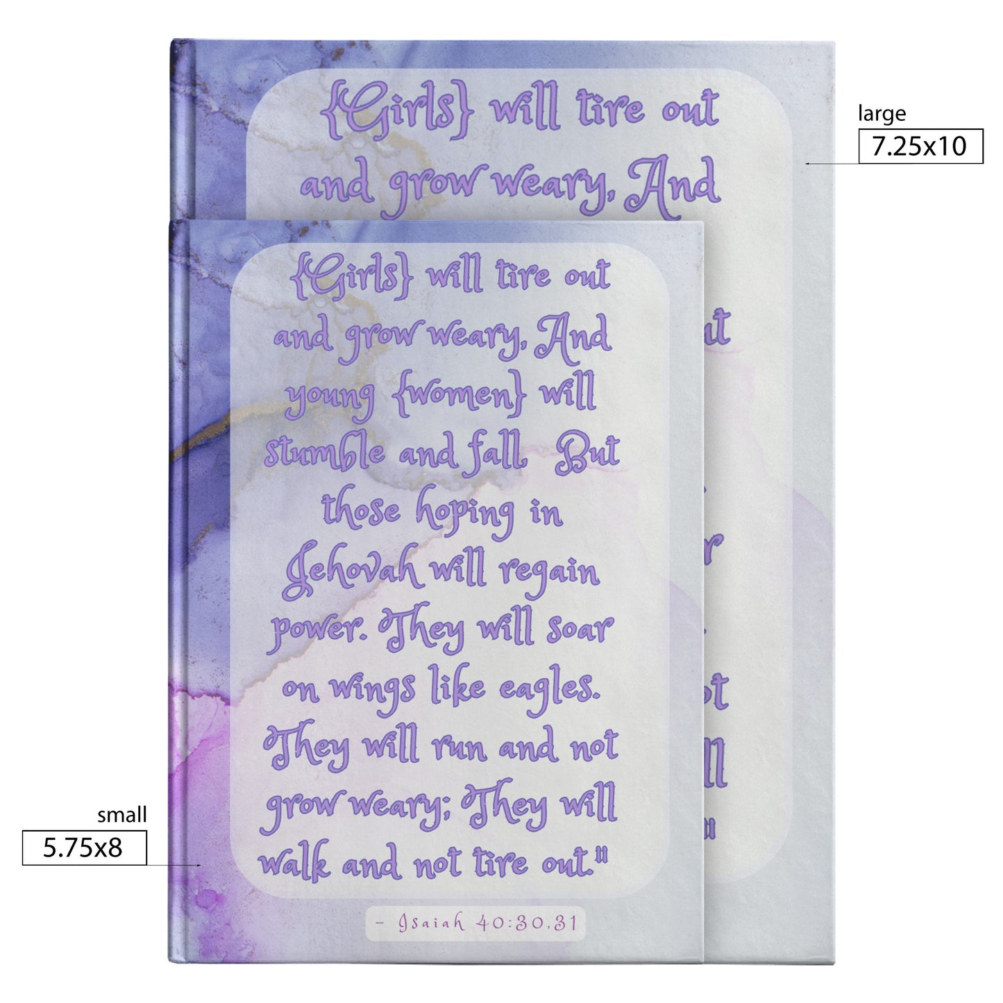 Christian Journal, Bible Quotes, Scriptures, Biblical Text from Isaiah, hardcover Journal,
