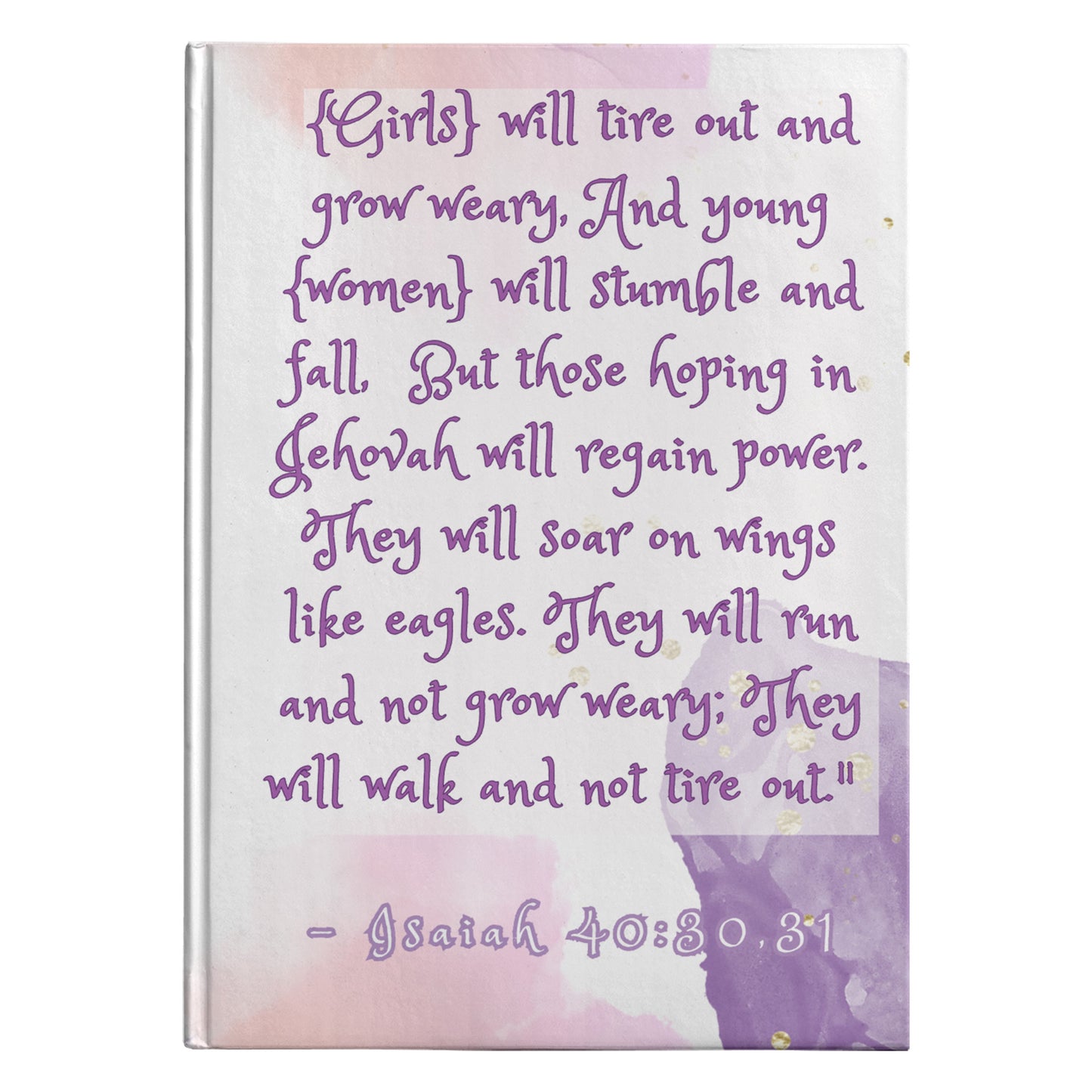 Christian Journal. Front cover: Isaiah 40:30,31, & Back Cover: Isaiah 41:10
