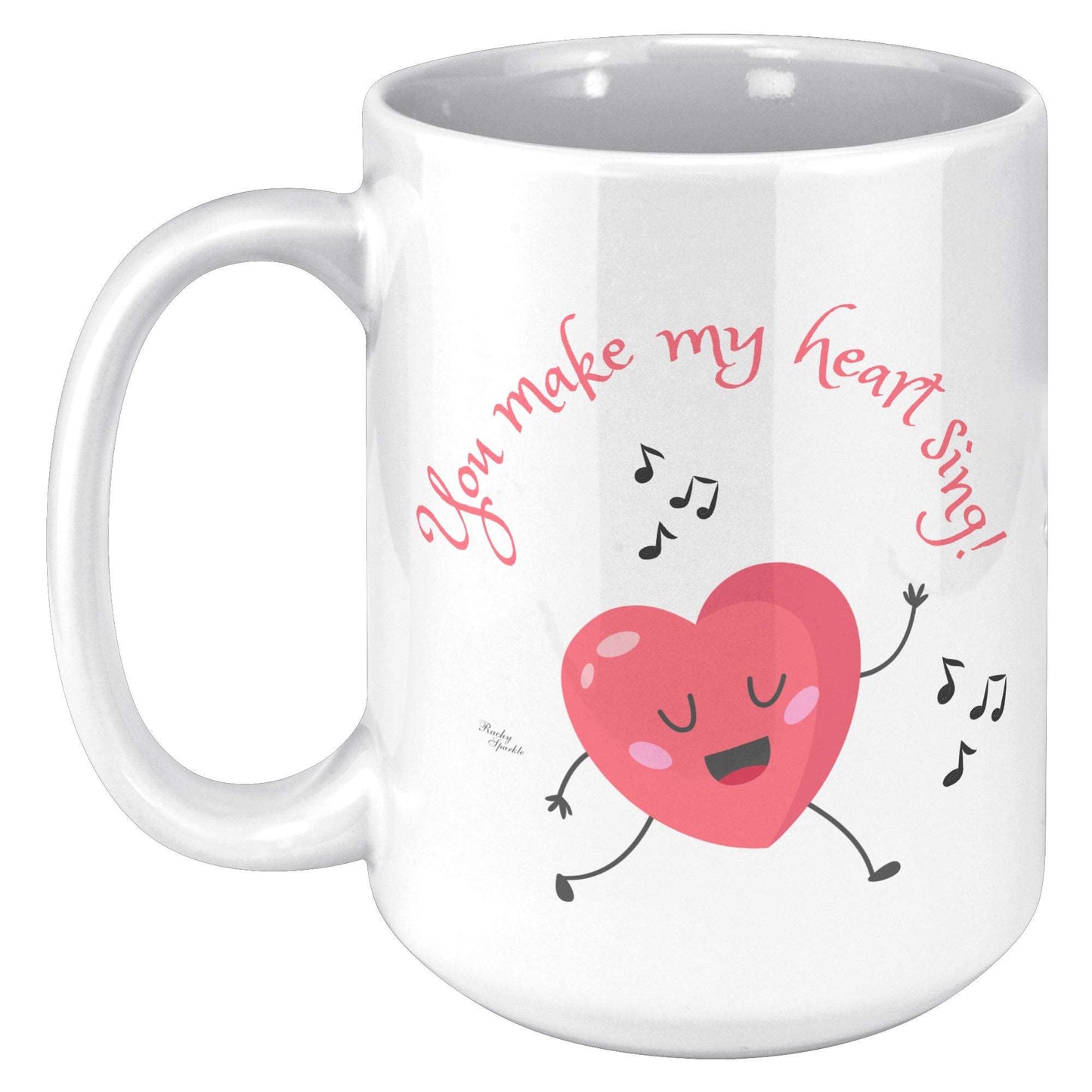 Coffee mug, You Make My Heart Sing, Red Heart w/Music Notes