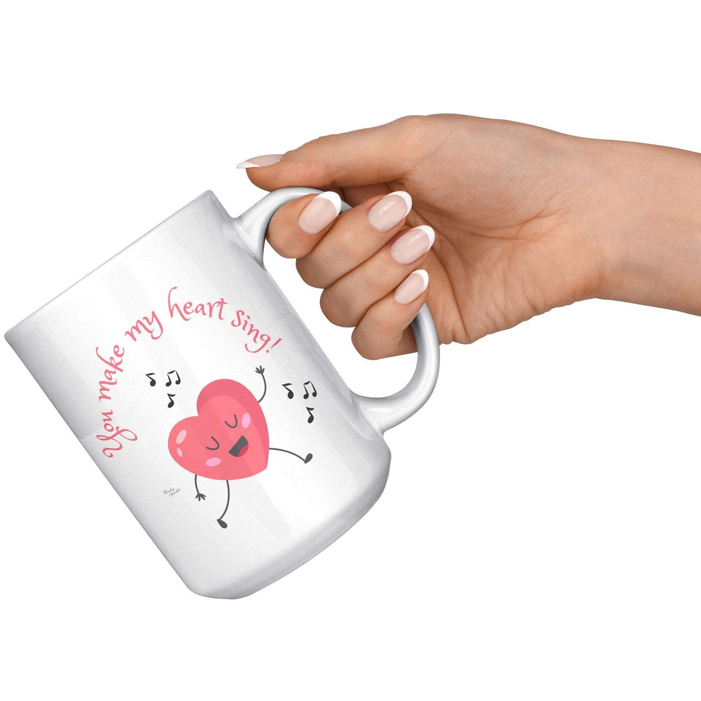 Coffee mug, You Make My Heart Sing, Red Heart w/Music Notes