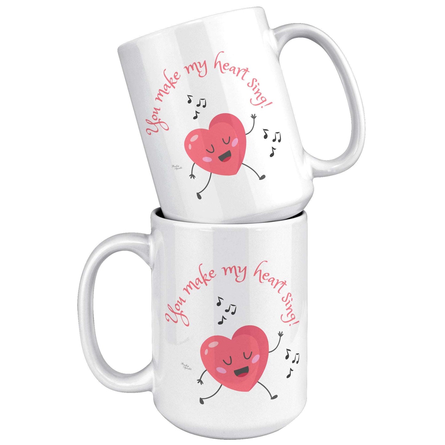 Coffee mug, You Make My Heart Sing, Red Heart w/Music Notes