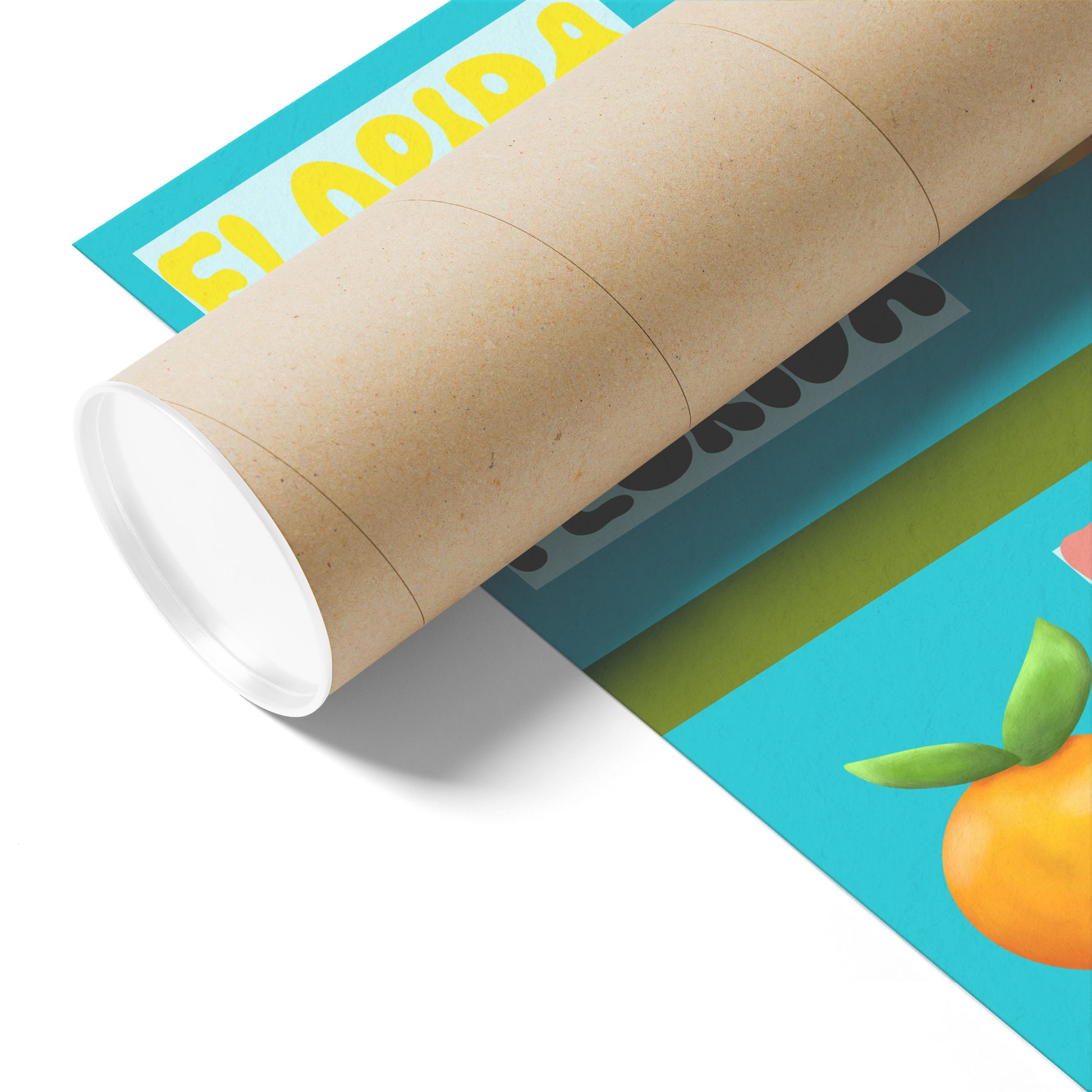 Florida Citrus Poster With a Blue Background, by Rachy Sparkle, Good For an Airbnb