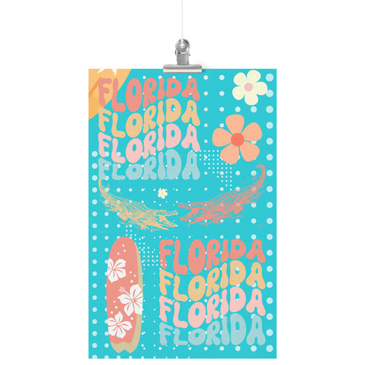 Florida SurfBoard With Alligator by Rachy Sparkle
