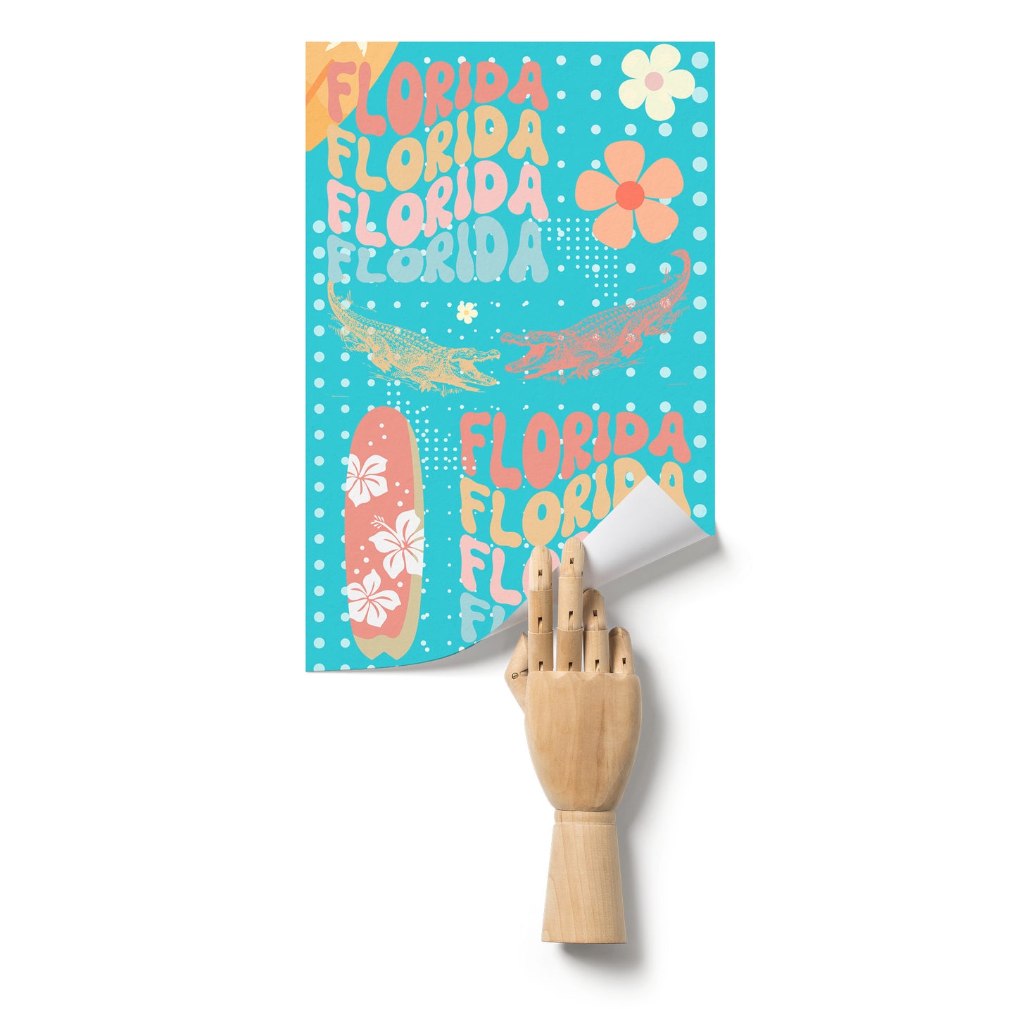 Florida SurfBoard With Alligator by Rachy Sparkle