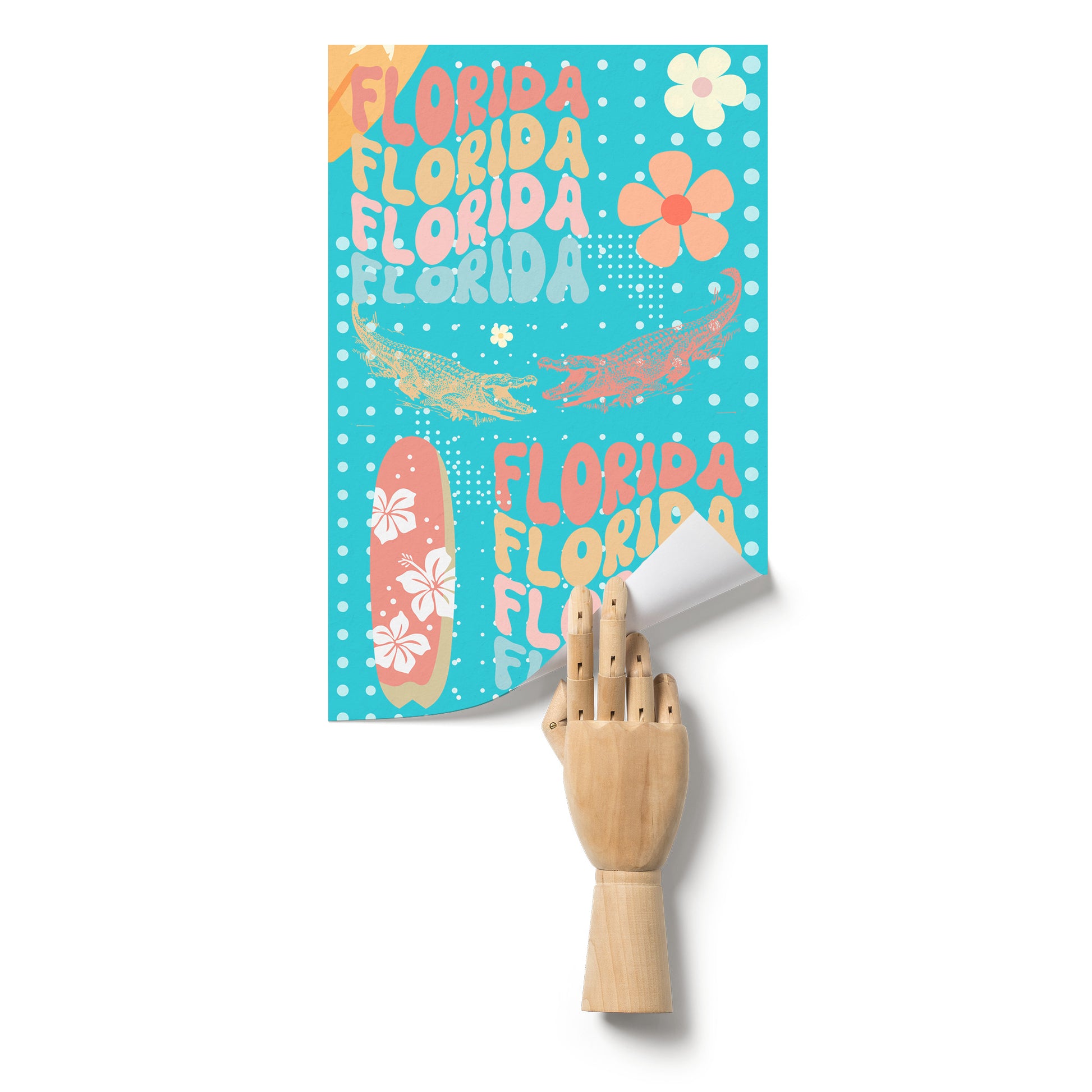 Florida SurfBoard With Alligator by Rachy Sparkle