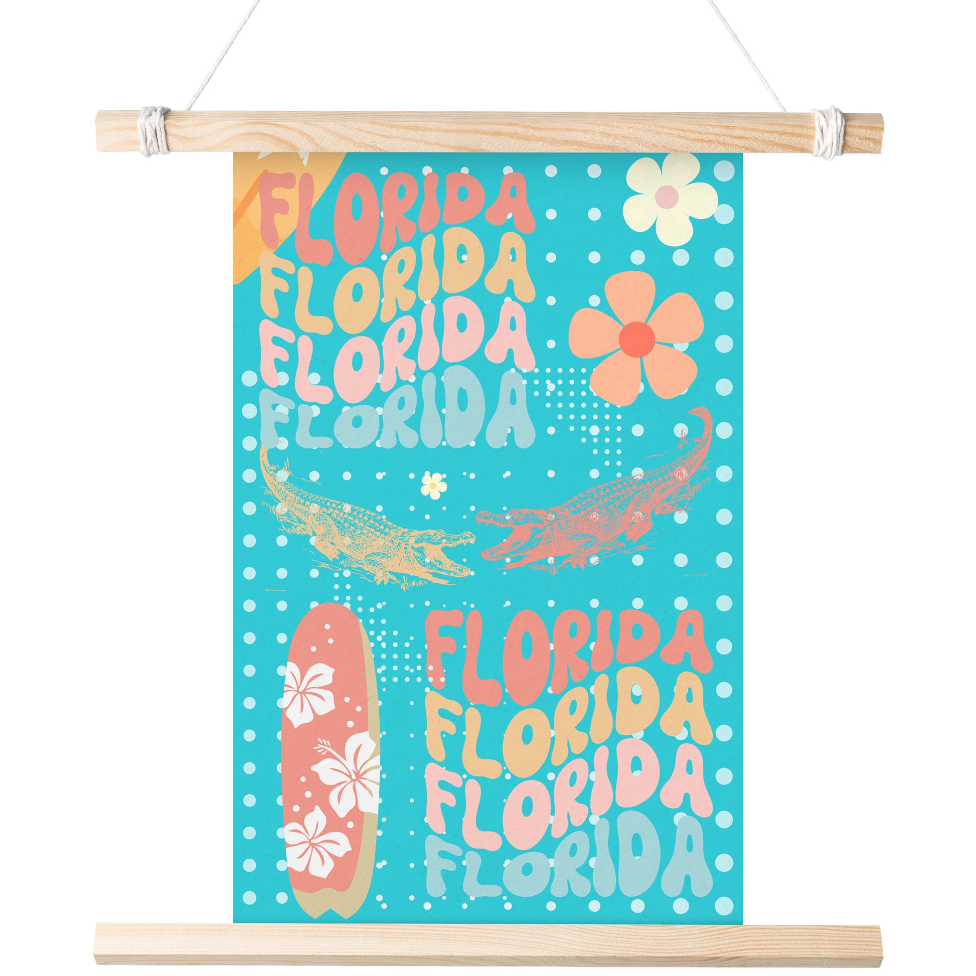 Florida SurfBoard With Alligator by Rachy Sparkle