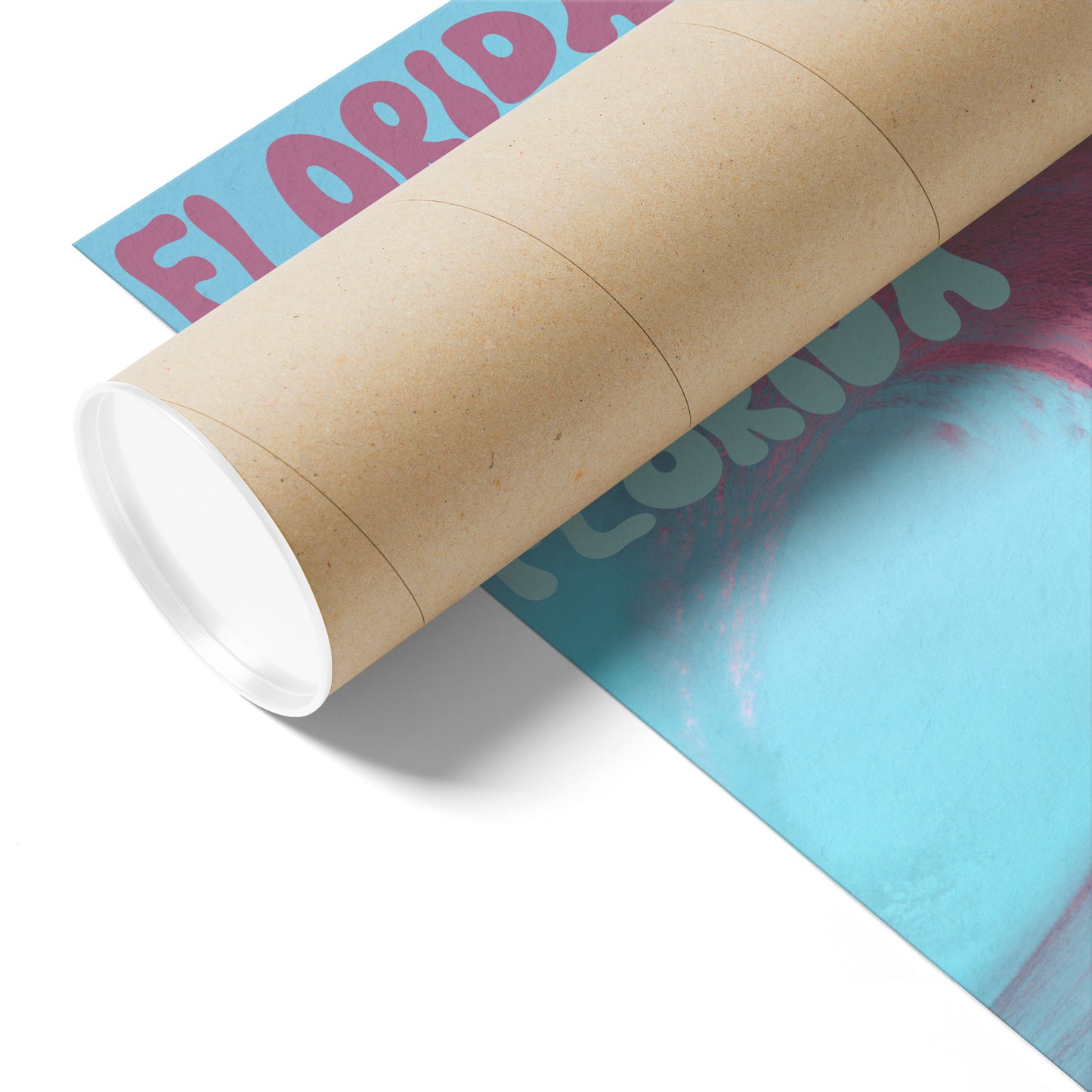 Florida Surf The Wave Poster, Magenta & Cyan By Rachy Sparkle