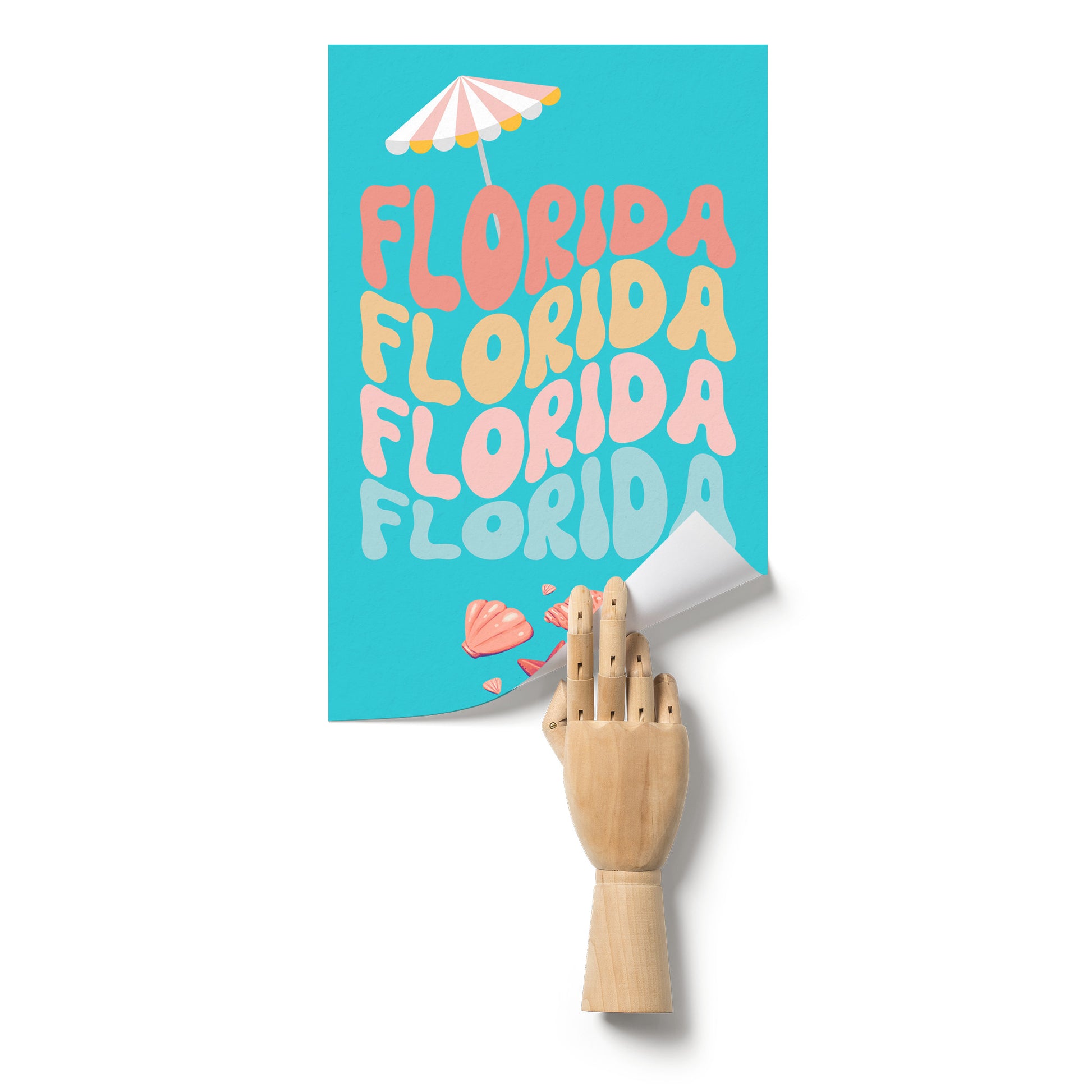 Florida With Seashells & Umbrella by Rachy Sparkle