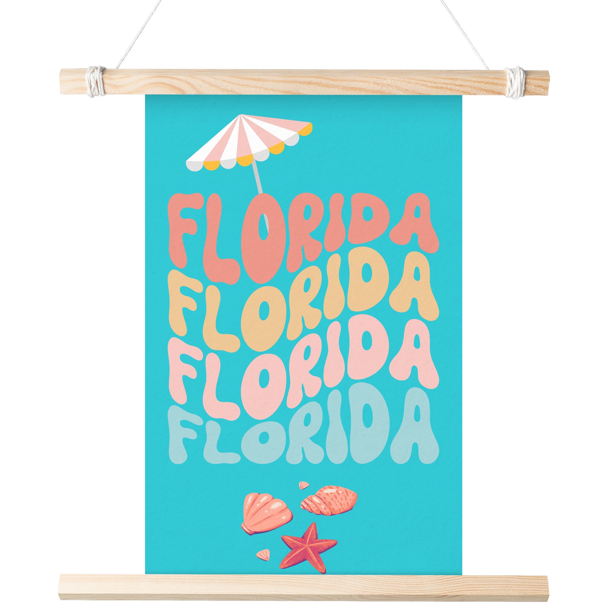 Florida With Seashells & Umbrella by Rachy Sparkle