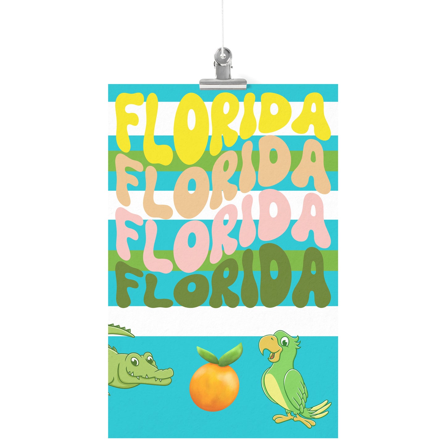 Florida With a Parrot & an Alligator. Poster by Rachy Sparkle